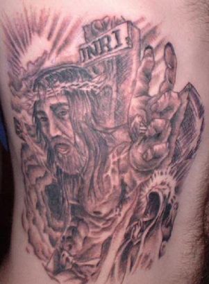 Jesus Pic Of Tattoo On Rib