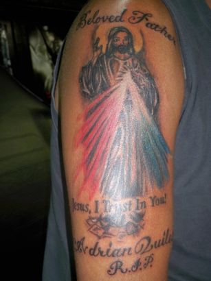 Jesus Pic Tattoos On Arm