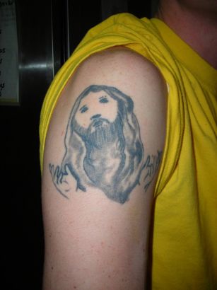 Jesus Right Shoulder Tattoo