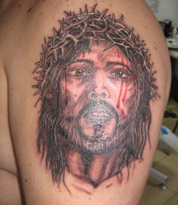 Jesus Tattoo Images On Left Arm