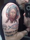 Jesus tat image on arm