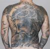 large jesus pic tattoo on back