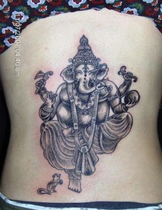 Ganesh Tat On Back