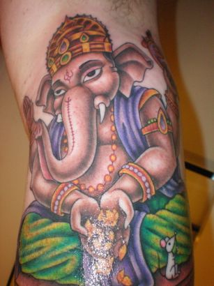 Ganesha Tattoo On Side Back