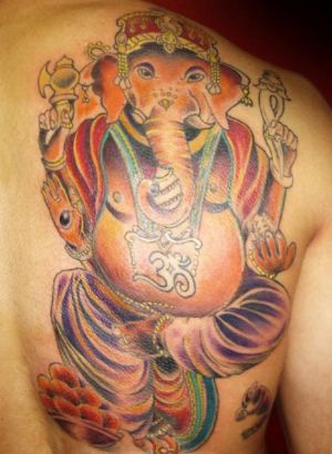 Ganesha Tattoo Pic On Back