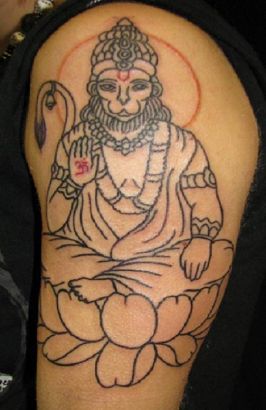 Hanuman Pic Tattoo On Arm