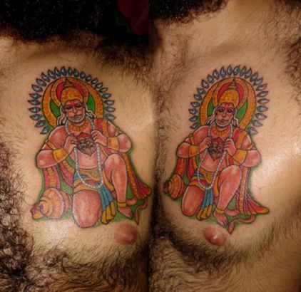 Hanuman Tattoos Pic On Chest