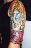 ganesha pic tattoo on left arm