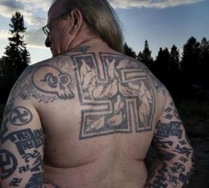 Bizarre Swastika Tattoo For Man