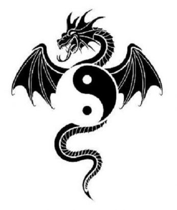 Dragon And Yin Yang Free Tattoo