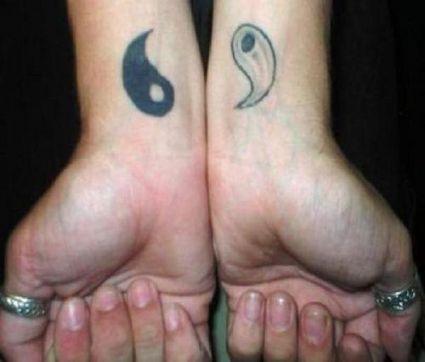 Yin And Yang Tattoo Pic On Wrist