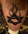 flaming hexagram tattoo