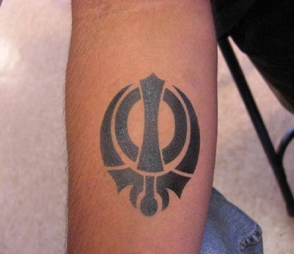 Khanda Arm Tattoo Pic