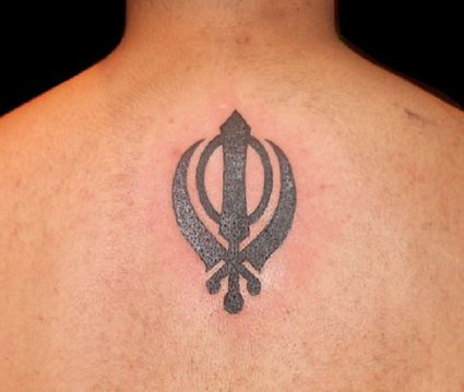 Khanda Back Tattoos