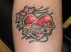 love heart and flower tattoo