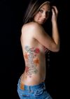 love text and flower tattoo