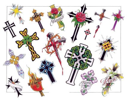Colored Crosses Tat