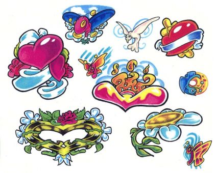 Colored Heart Tattoo Picture