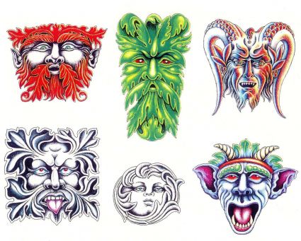 Colored Mask Tattoo Picture