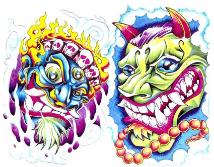 Colored Monster Tat Pics