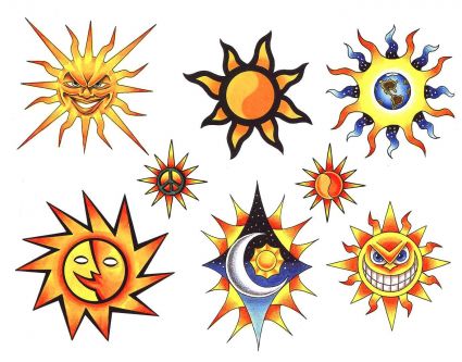 Colored Sun Tattoo Picture