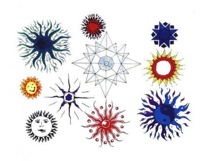 Colored Sun Tattoo
