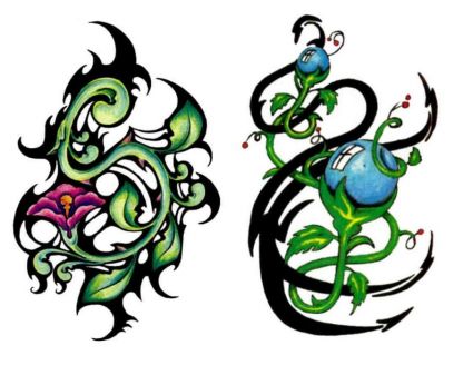 Colored Vine Tattoo