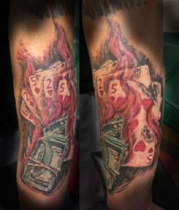 Burning Card Tattoo