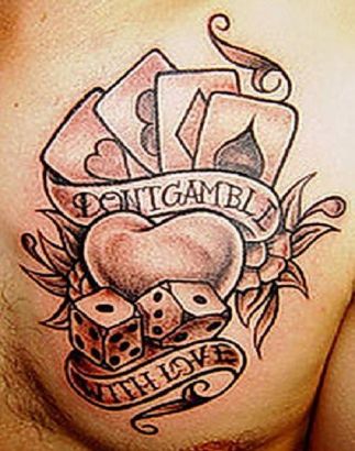 Gambling Chest Tattoo