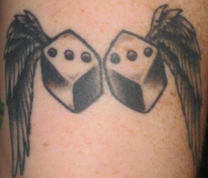 Dice And Wing Tattoo