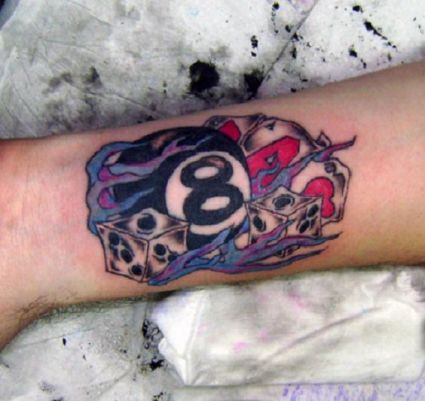 Eight Ball And Dice Tattoo