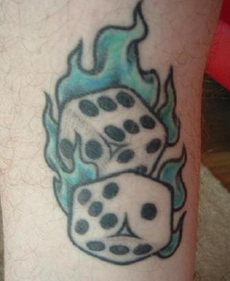 Burning Dice Tatto