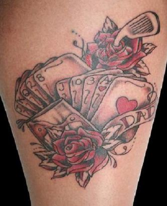 Rose And Cards Tattoo