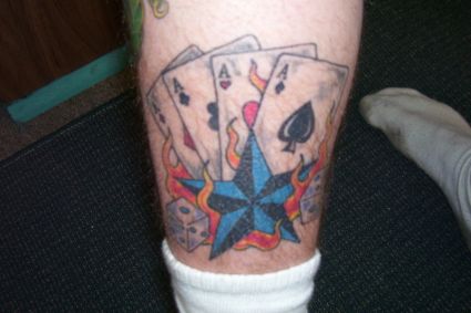 Star And Cards Tattoo Pics