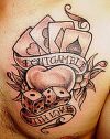 gambling chest tattoo