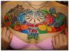 gambling tattoos on women's chest