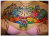 gambling tattoos on women's chest