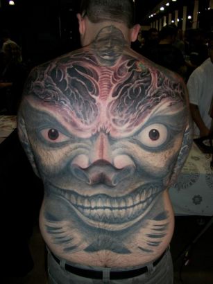 Geek Tattoo On Full Back