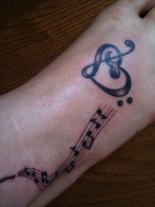 Heart Music Tattoo