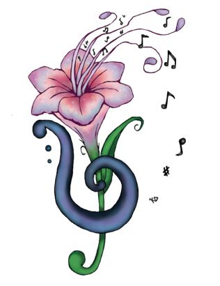 Lily And Music Tattoo