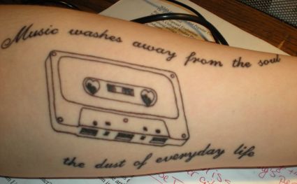 Music Casset Tattoo Design