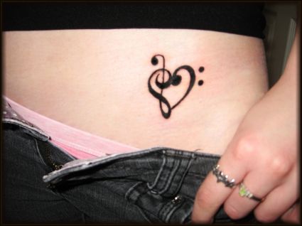 Heart Music Tattoo Pic