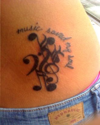 Music Tattoo On Backs
