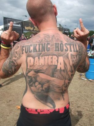 Pantera Album Fu**ing Hostile Tattoo On Back