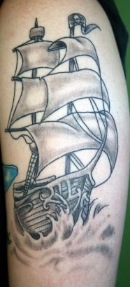 Pirates Ship Tattoo