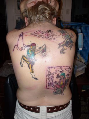 Pirates Tattoo Back Of Man