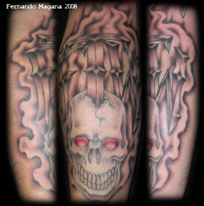 Aaron Skull Tat