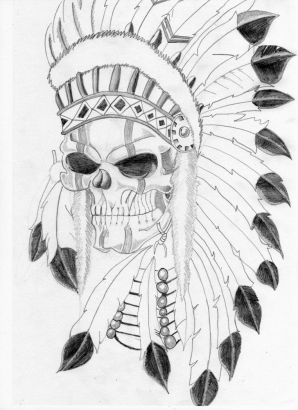 Indian Native Skull Tattoo