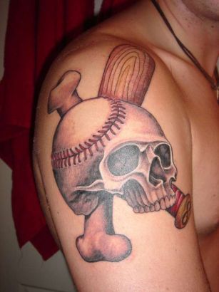 Baseball Skull Tattoo