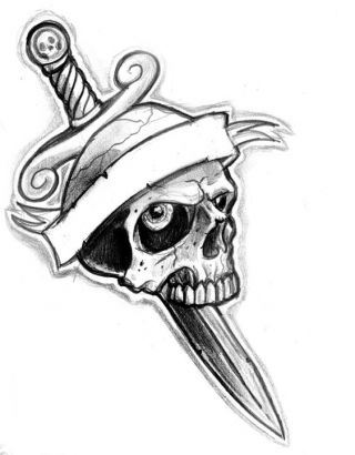 Sword And Skull Tat